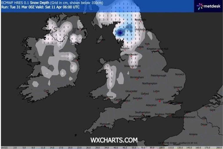 Exact date 80-mile wall of snow to hit Lancashire as up to 7 inches ...