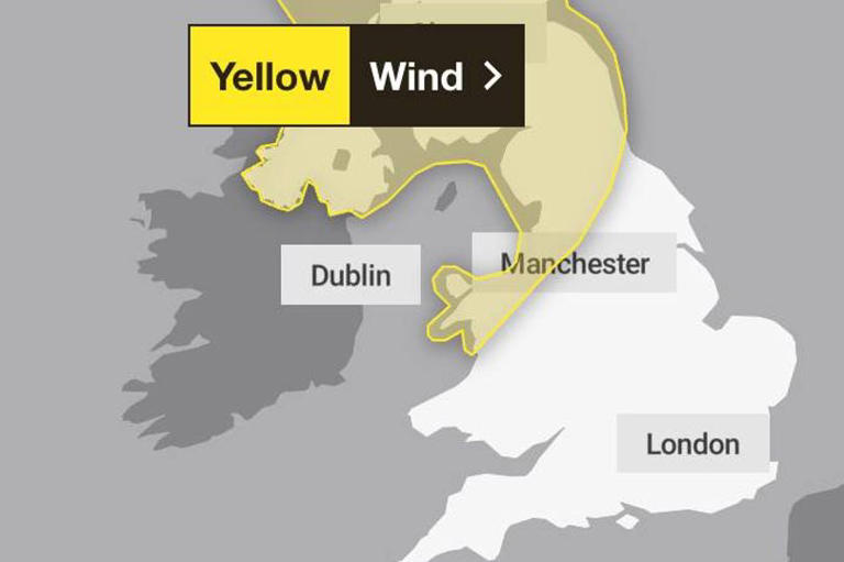 Met Office yellow wind warning as 57 UK areas to be battered over ...