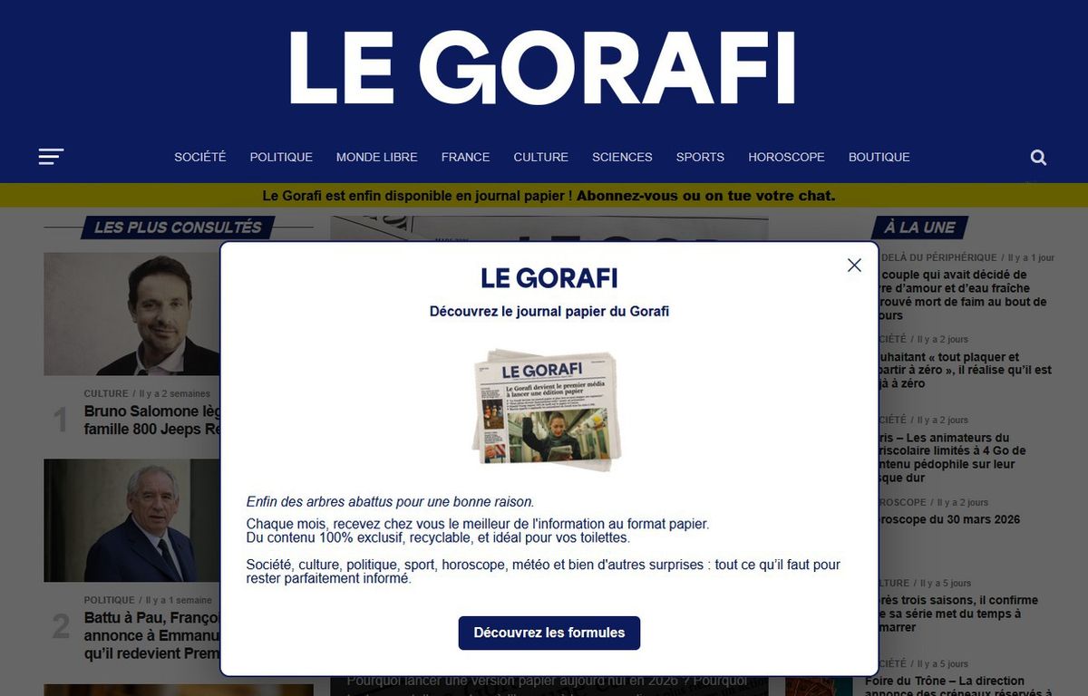 « Le Gorafi » : Le média parodique lance une version papier pour « s ...