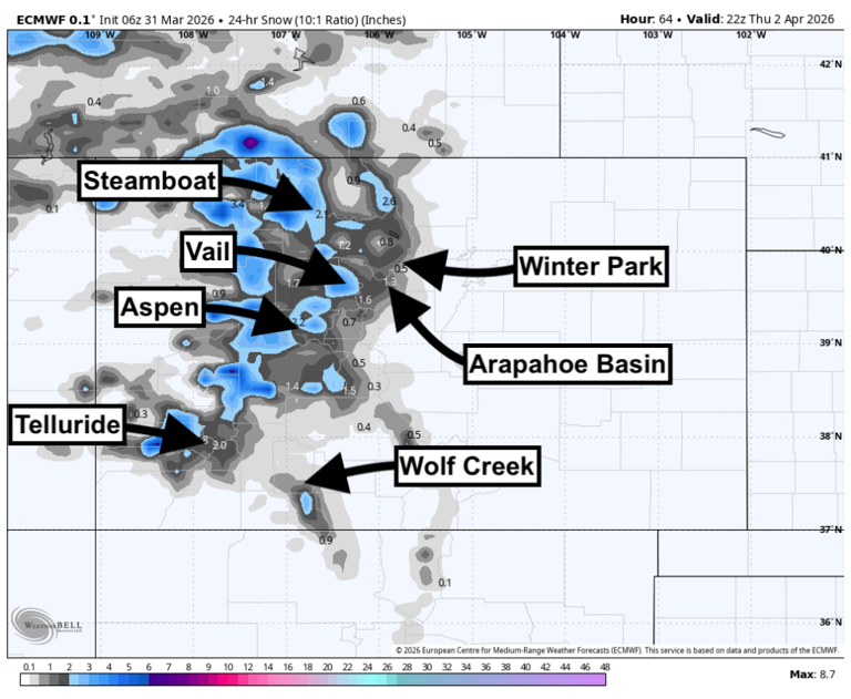 Colorado ski resorts bracing for 20+ inches of snow