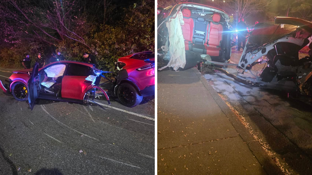 Porsche split in half in Georgia crash; driver survives with minor injuries