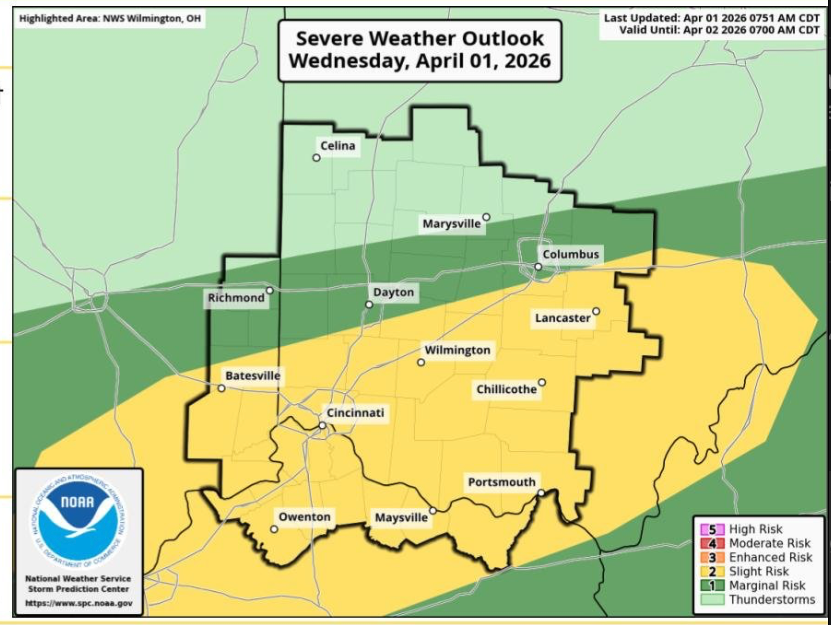 Severe storms to target west-central Ohio
