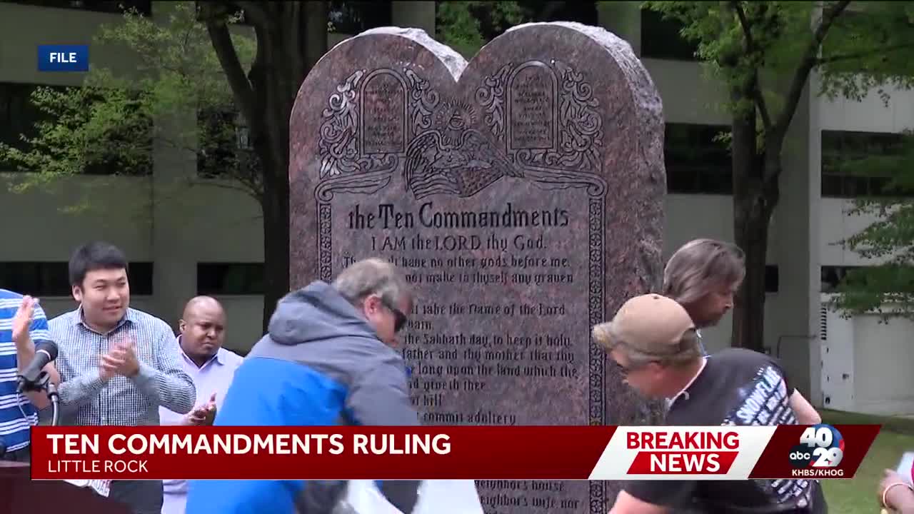 Arkansas Ten Commandments monument at Capitol ruled unconstitutional ...