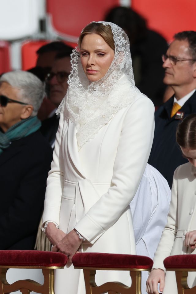 princess charlene elie saab dress vatican Princess Charlene of Monaco Wears Elie Saab Dress for Pope Leo Mass