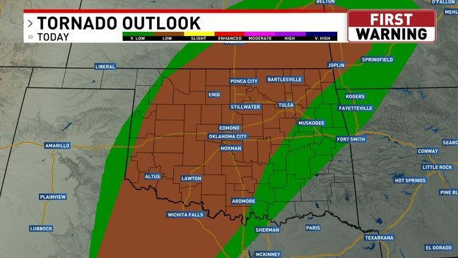 Damaging winds, large hail, and a few tornadoes are possible tonight