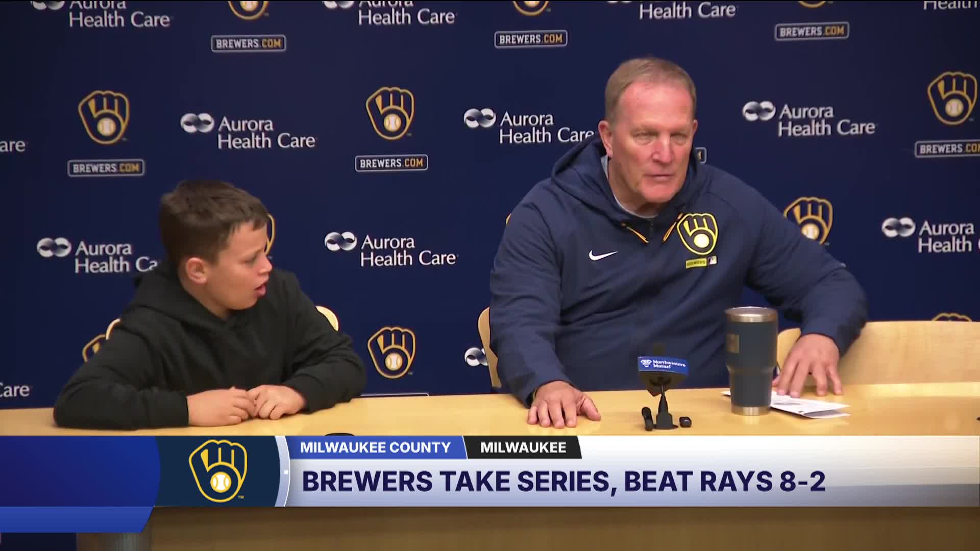 Brewers take series, beat Rays 8-2