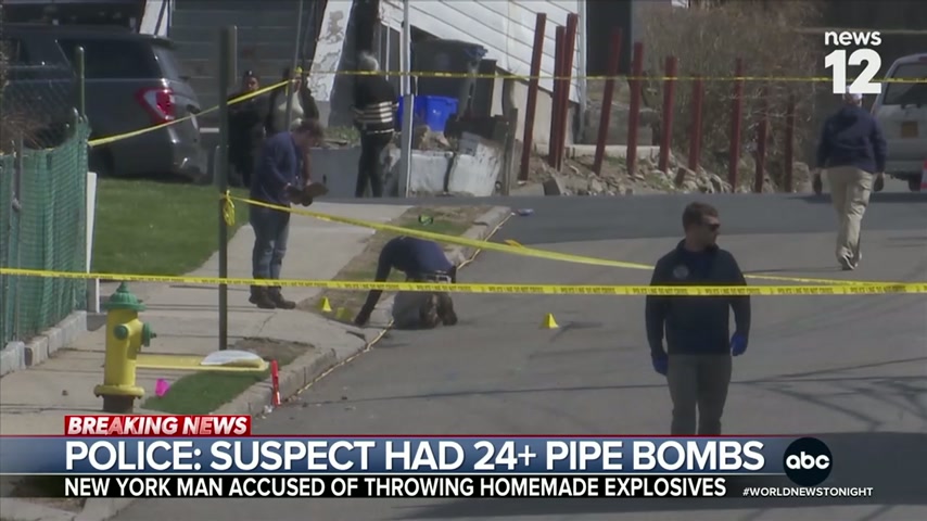 Dozens of homemade pipe bombs found in suspect's New York home, police say