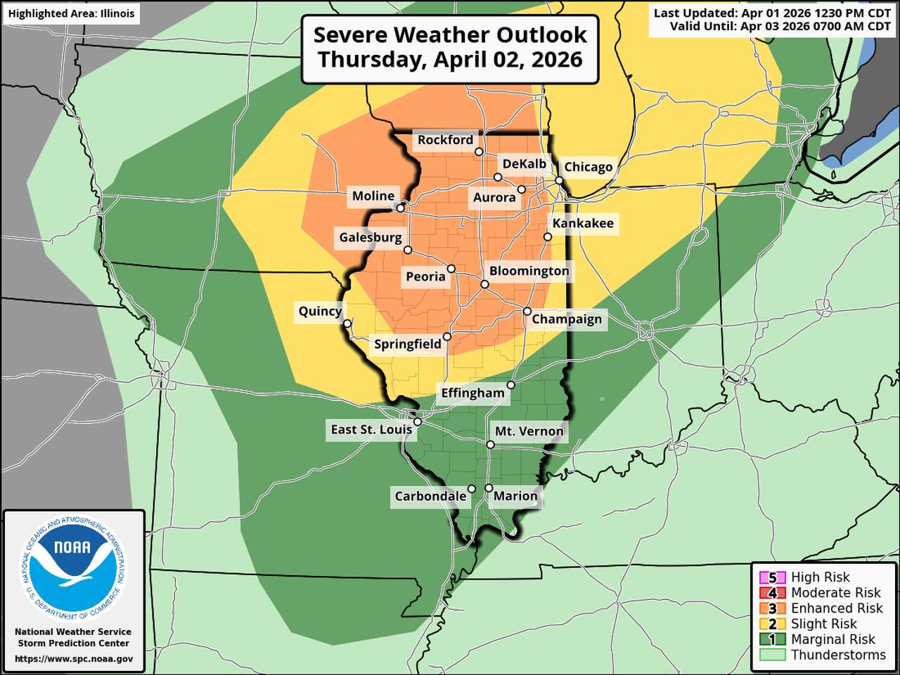 Severe thunderstorms likely across Illinois on Thursday: Increased ...