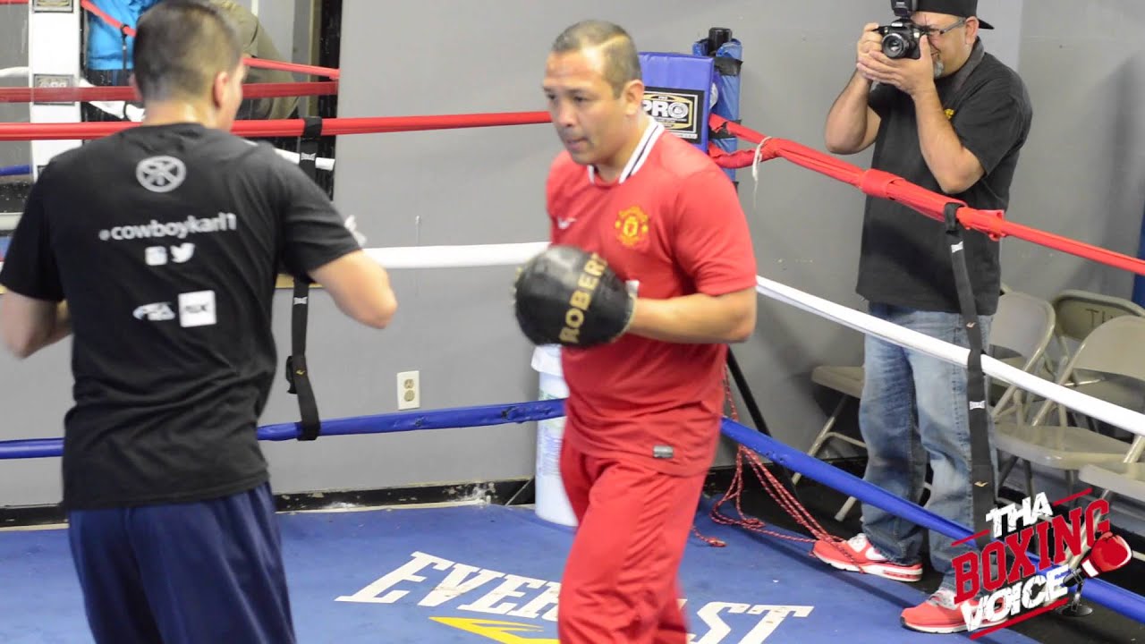 Adam Lopez Going to Work On Heavy Bag Looking Good