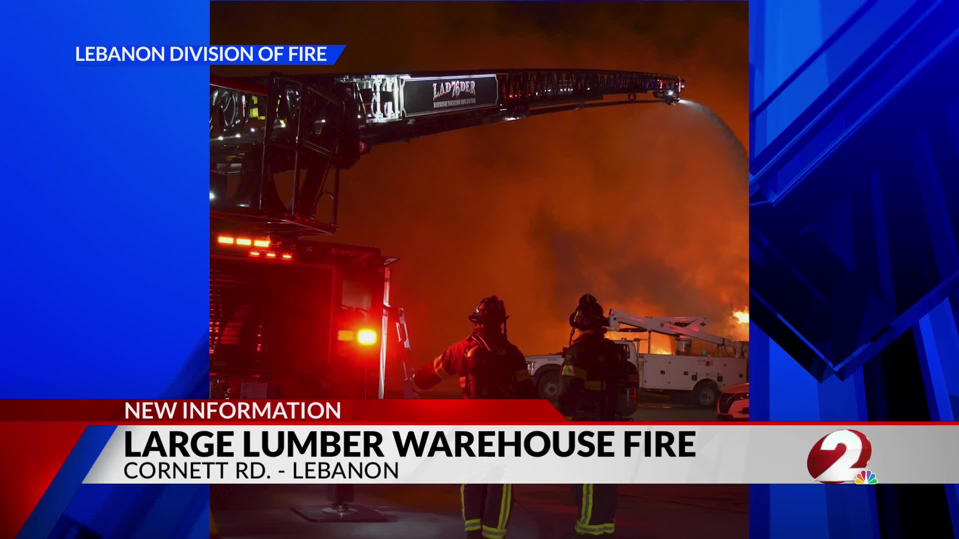 Lebanon lumber warehouse fire