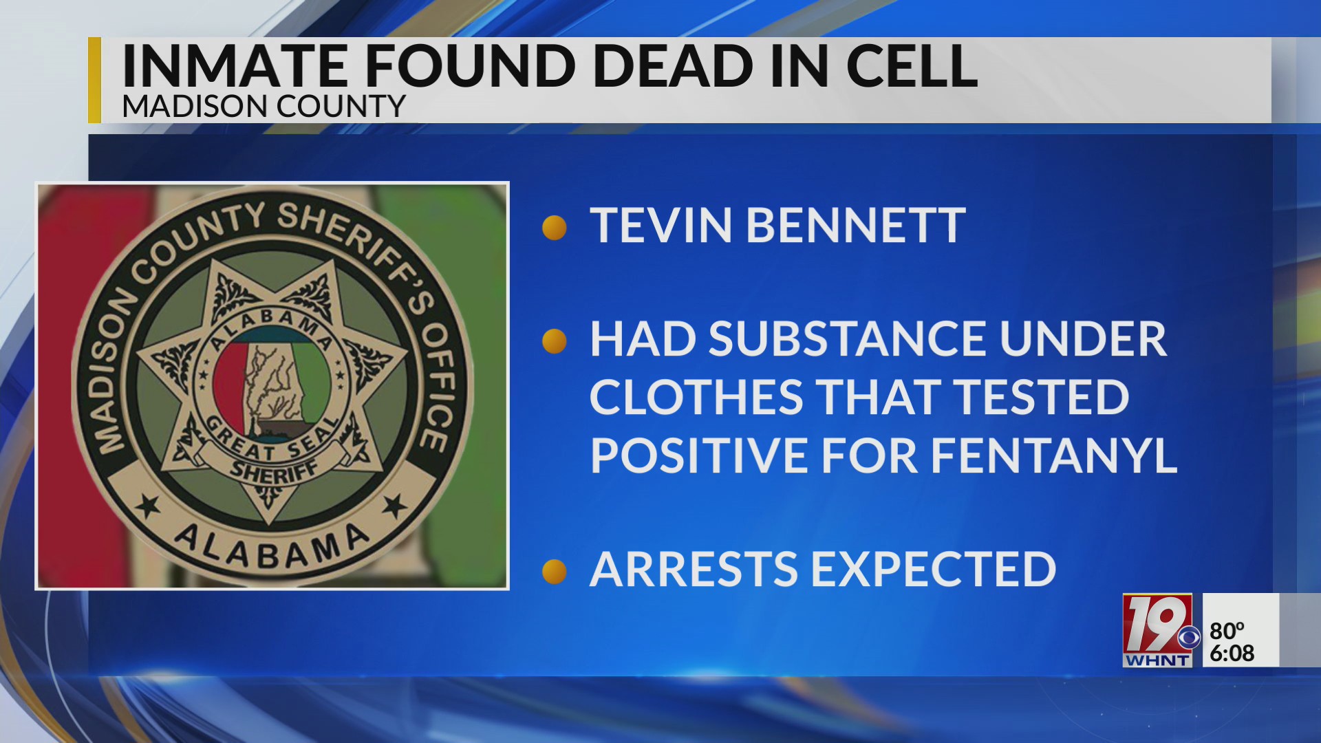 Inmate found dead in cell | April 1, 2026 | News 19 at 6 p.m.
