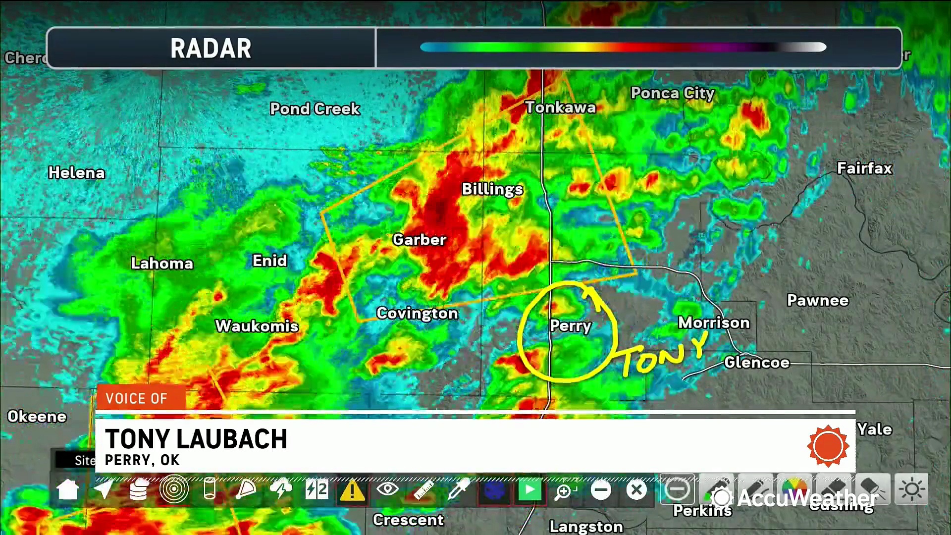 Line of storms hammers part of Oklahoma with heavy rain and small hail