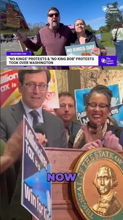 Protesters voice their concerns over Gov. Bob Ferguson's new income tax law