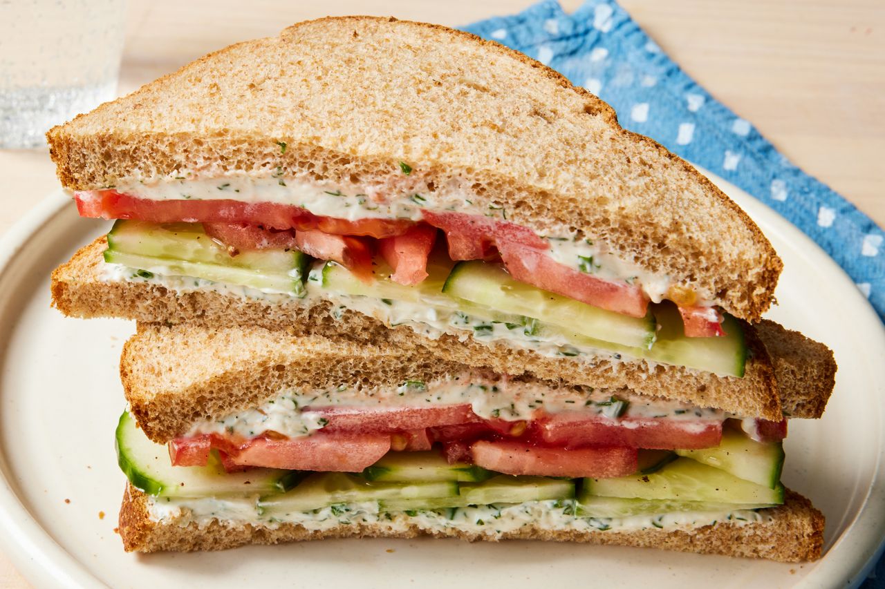 a recipe photo of the Cucumber & Tomato Sandwich