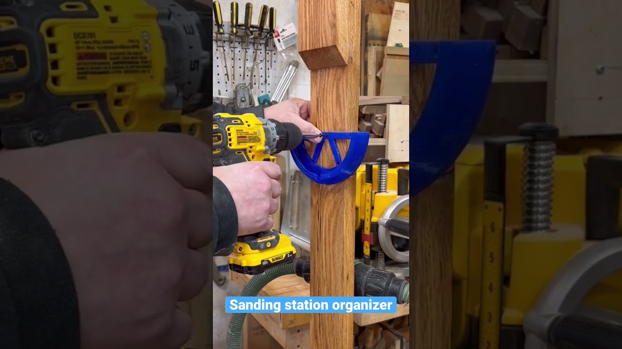 Sanding station hose organizer #woodworking #tools #maker