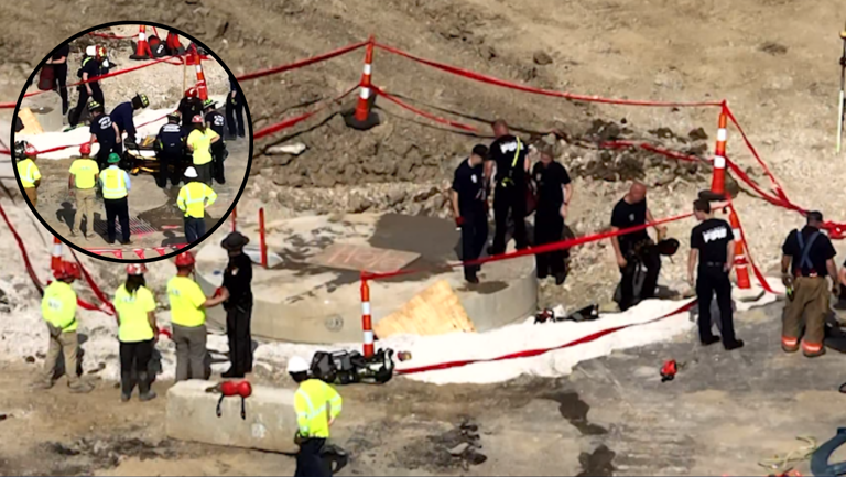 Construction worker rescued after falling into hole in East End