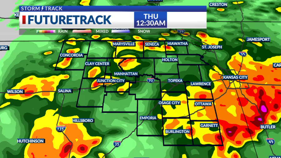 Storms move through the area with strong wind persisting during the day ...