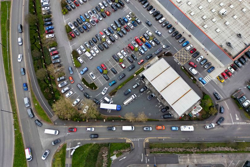 Huge '50-vehicle' queue pictured at Bristol petrol station
