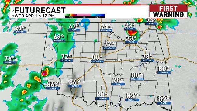 Damaging winds, large hail, and a few tornadoes are possible tonight
