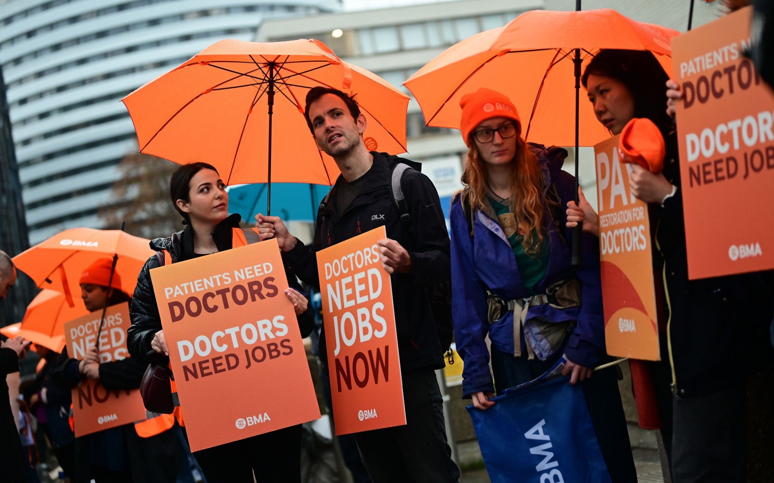 Tens of thousands of doctors in England are to stage a six-day walkout from Tuesday - Rasid Necati Aslim/Anadolu via Getty Images
