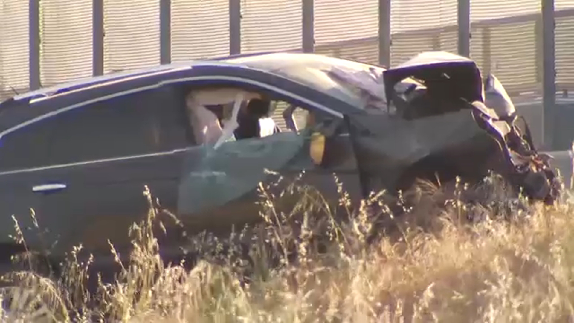 One person killed after vehicle crashes into overpass on Highway 99 in ...