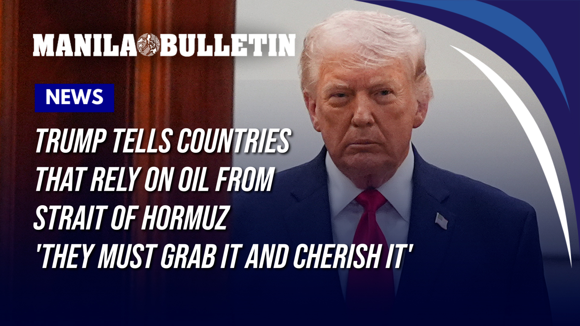 Trump tells countries that rely on oil from Strait of Hormuz 'they must ...