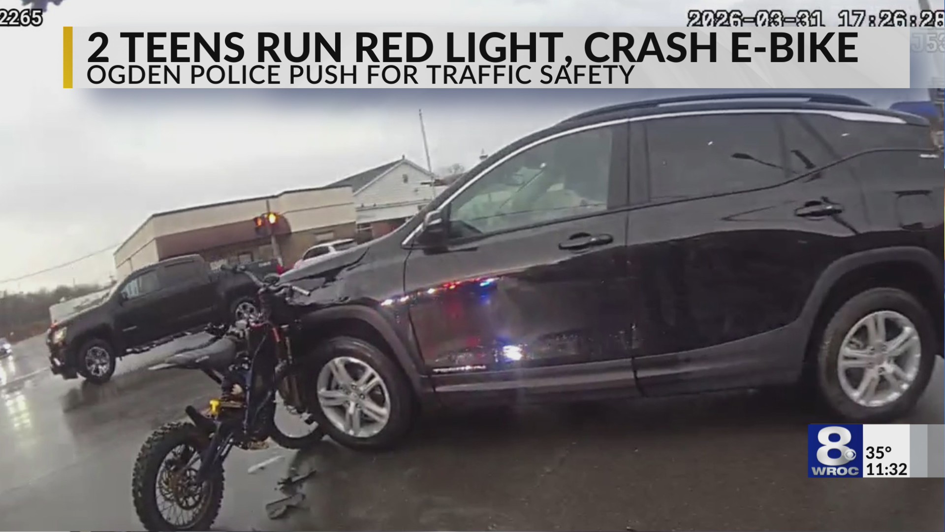 Two teens on electric dirt bike run red light in Spencerport, crash ...
