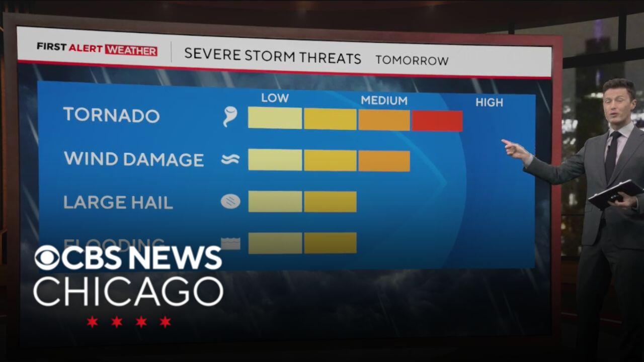 Severe storm risk with possible tornado for Thursday