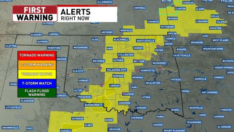 Tornado watch issued for multiple counties in northeast Oklahoma