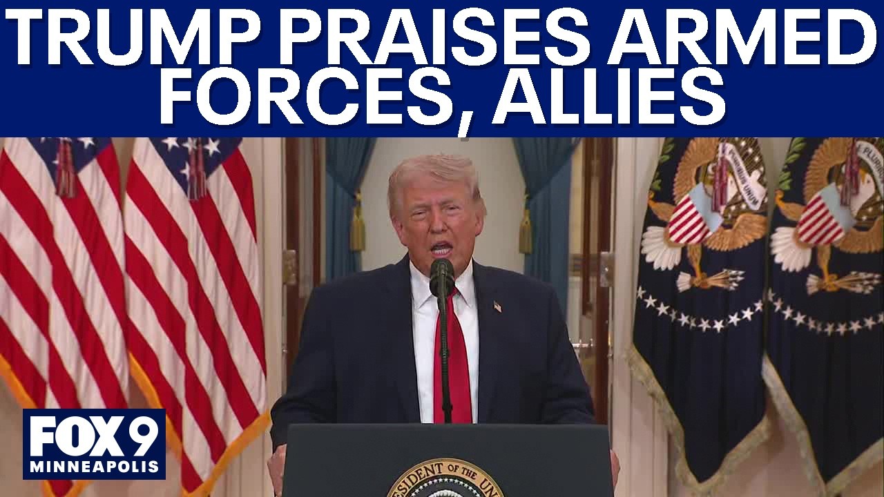 President Trump praises armed forces and allies