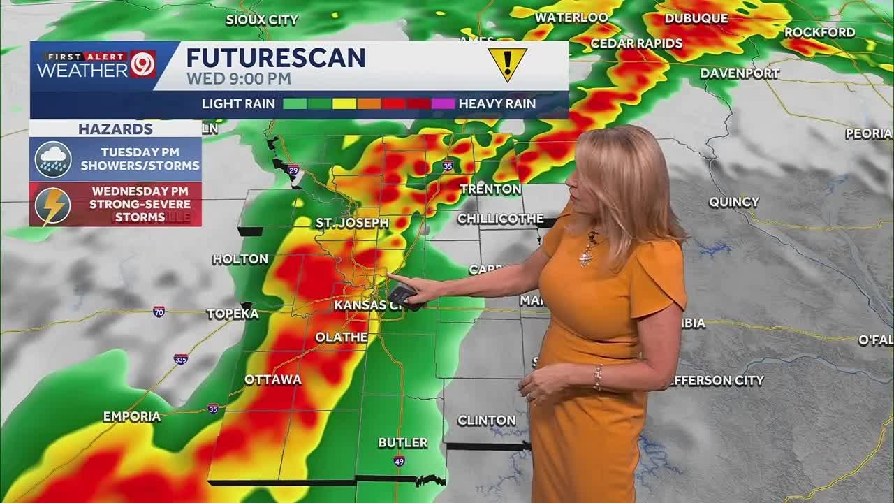 Rain and thunderstorms later today