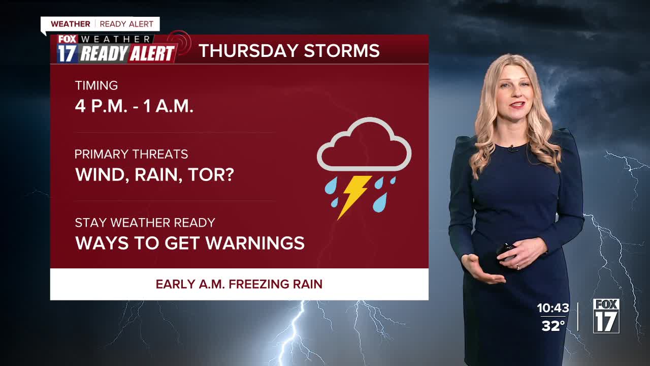 Wednesday night forecast: Rain, severe storm threat Thursday