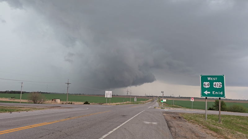 Line of storms hammers part of Oklahoma with heavy rain and small hail