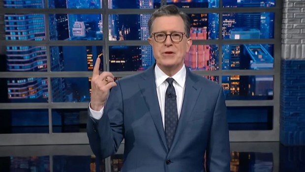 Stephen Colbert projects Karoline Leavitt photo the White House 'doesn ...