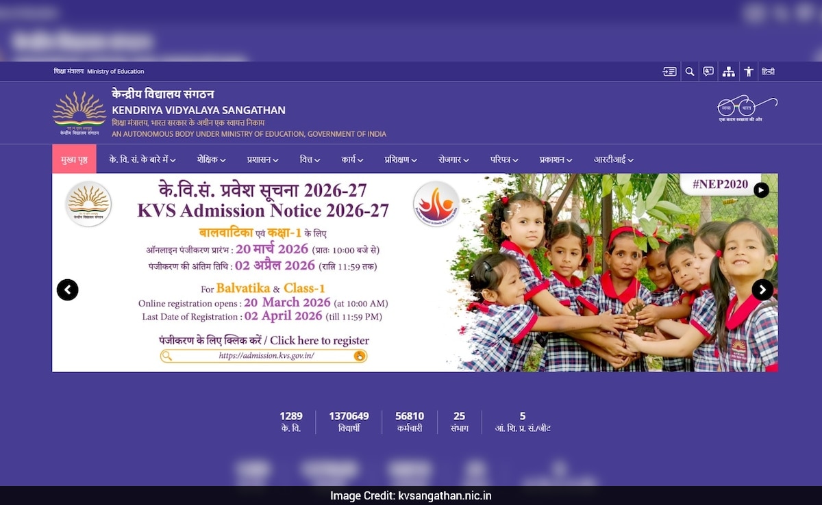KVS admission 2026 closes today: Apply before deadline for Balvatika 1 ...
