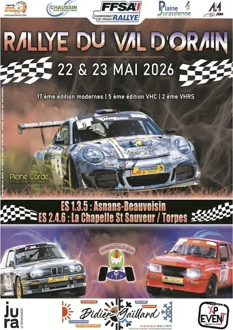 Liste des engagés rallye du Val d’Orain 2026