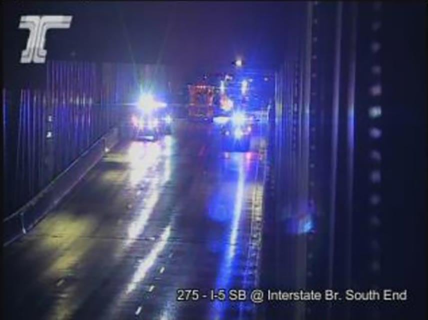 Southbound lanes reopen after crash on Interstate Bridge