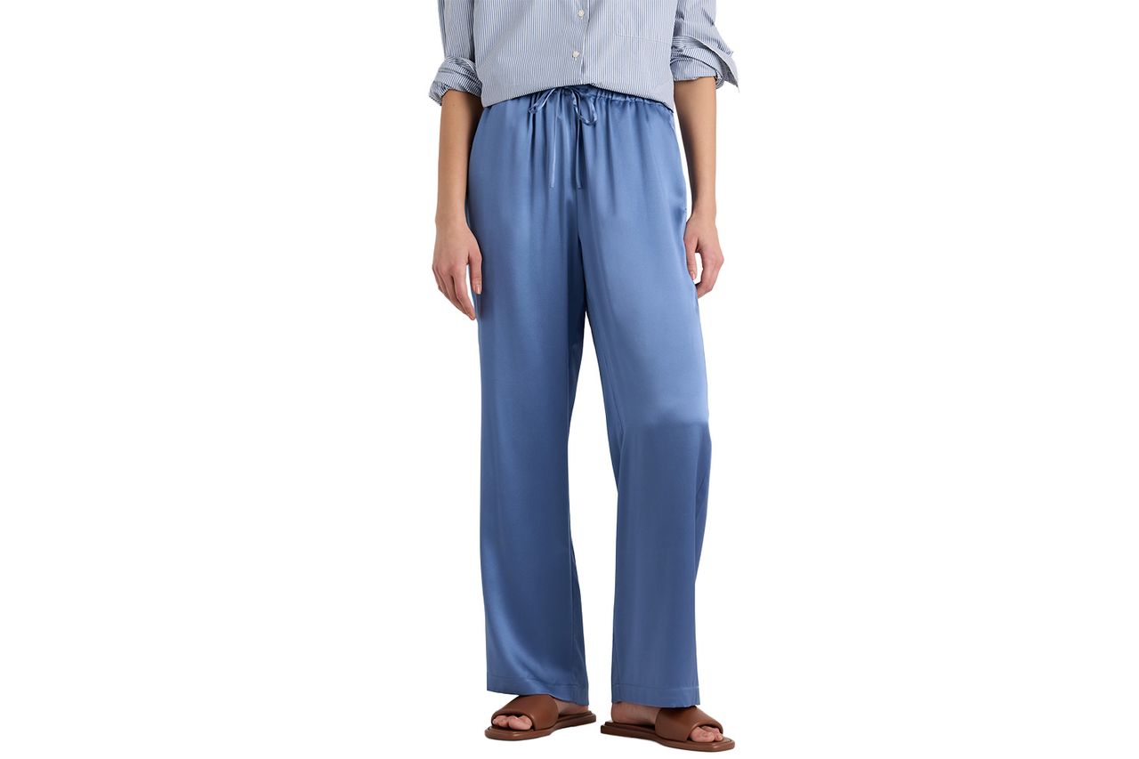 Quince 100% Washable Silk Drawstring Wide Leg Pants