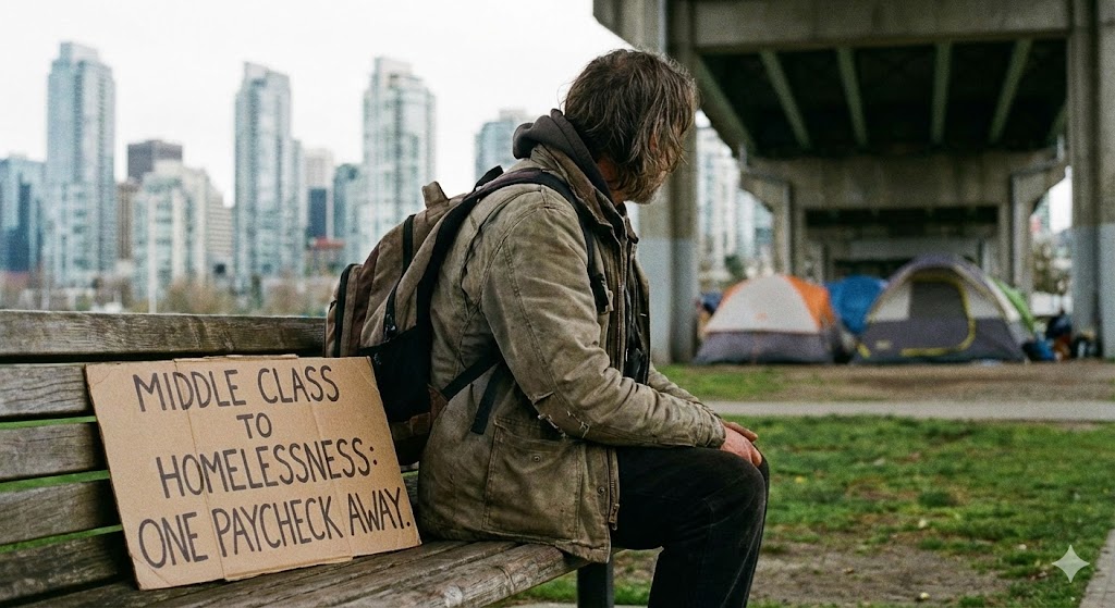 The middle class is closer to homelessness than wealth