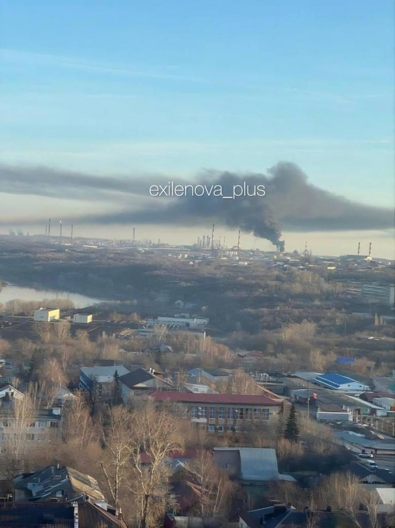 Russian Ufa oil refinery engulfed in flames following drone attack
