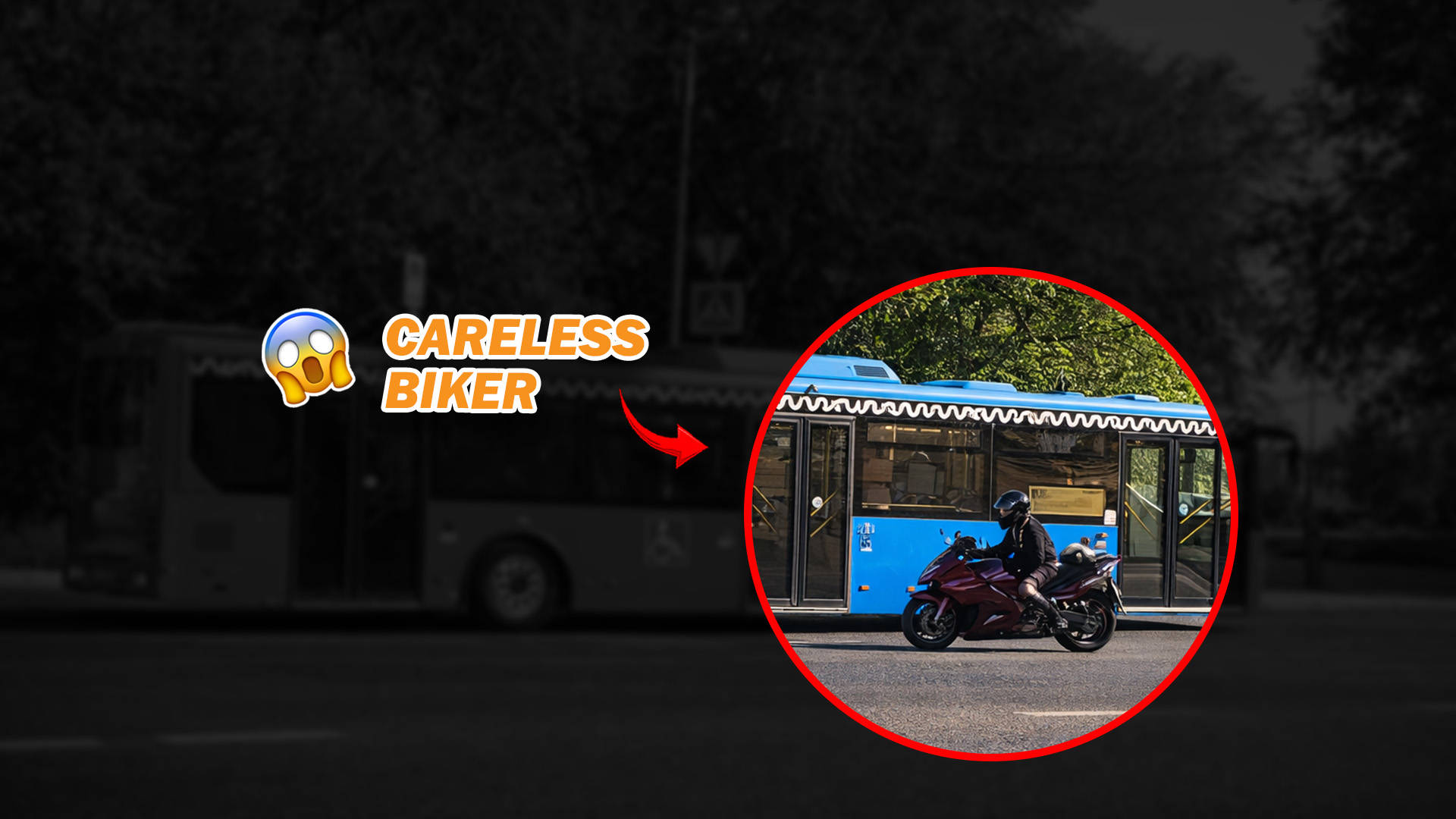 Motorcyclist crashes into bus due to careless riding