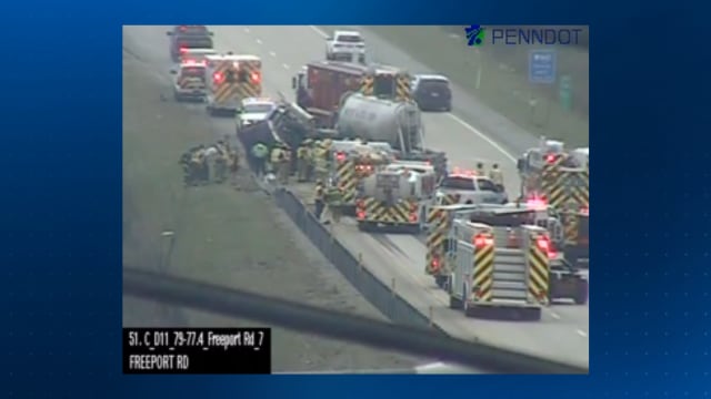 Crash involving tractor-trailer on I-79 snarls traffic