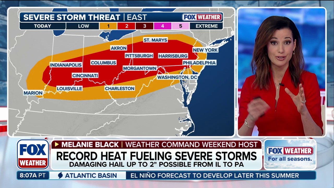 Record heat fuels severe storms, heavy rain threat across eastern US ...