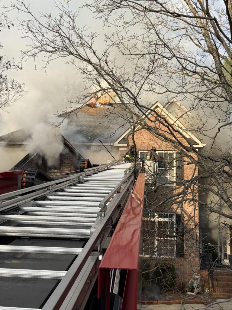 Photos: Crews battle large house fire in North Carolina