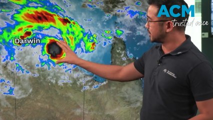 Ex-tropical cyclone Narelle moving over the Top End