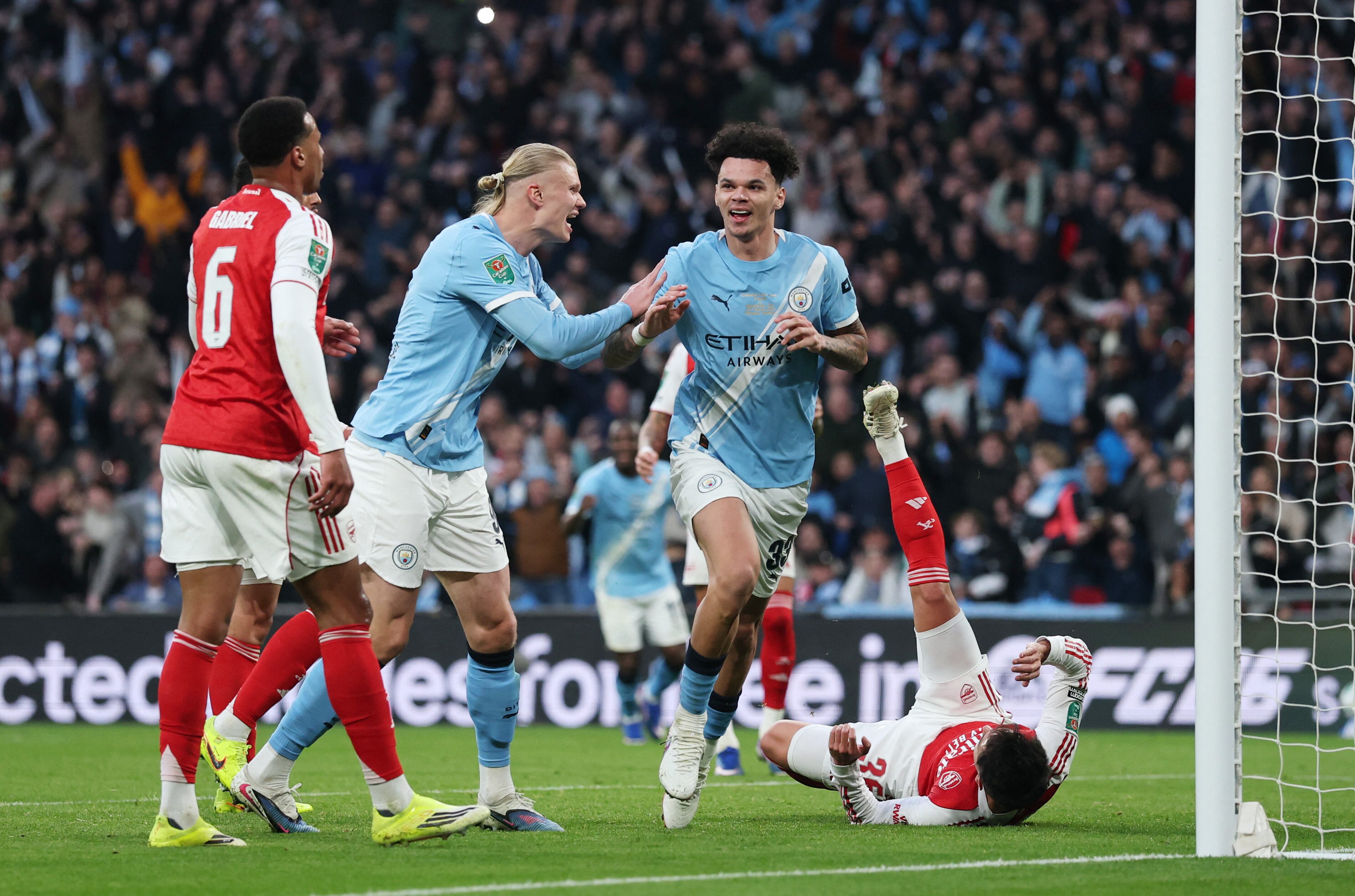 Nico O'Reilly powers Manchester City to League Cup glory against Arsenal
