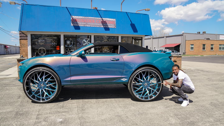 Custom Camaro with 32-inch wheels