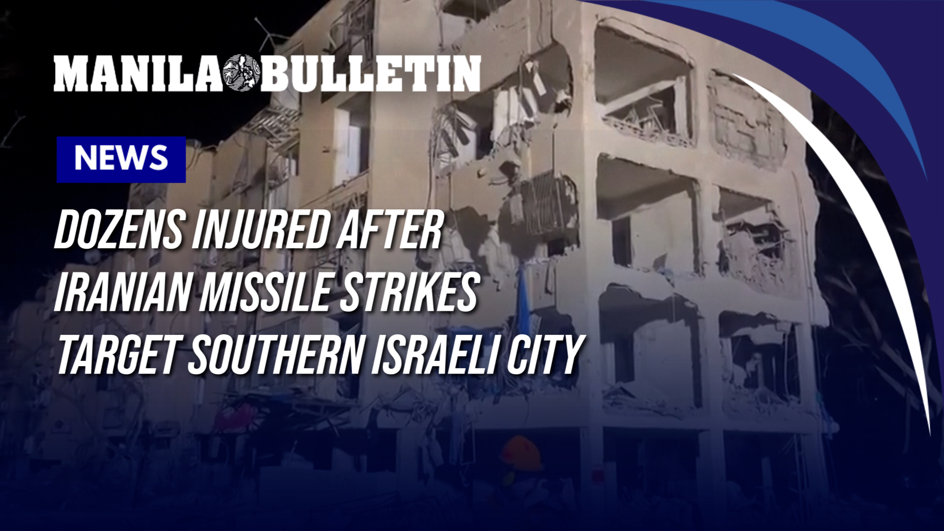 Dozens injured after Iranian missile strikes target southern Israeli city