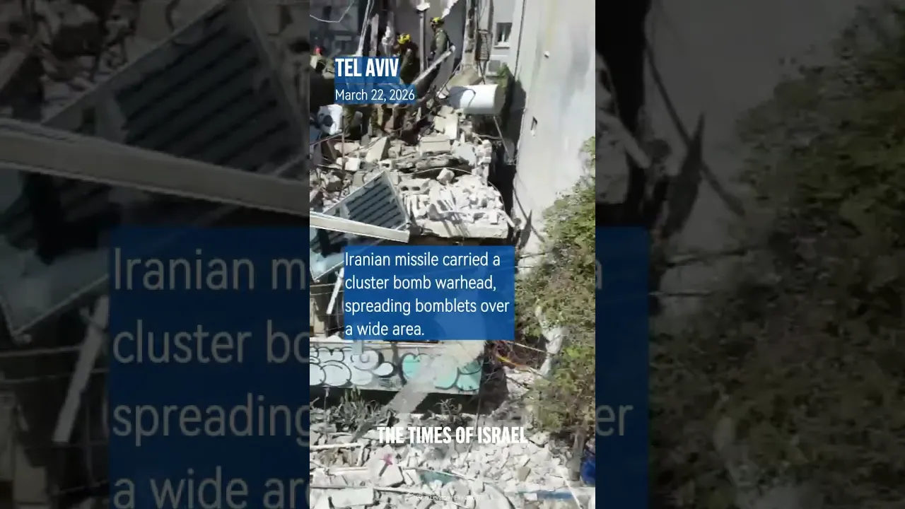 Several hurt in Iranian cluster bomb attack around Tel Aviv