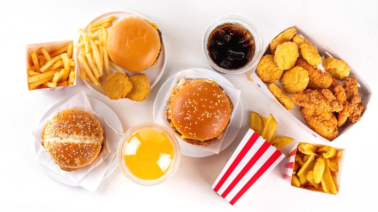 Various fast food items.